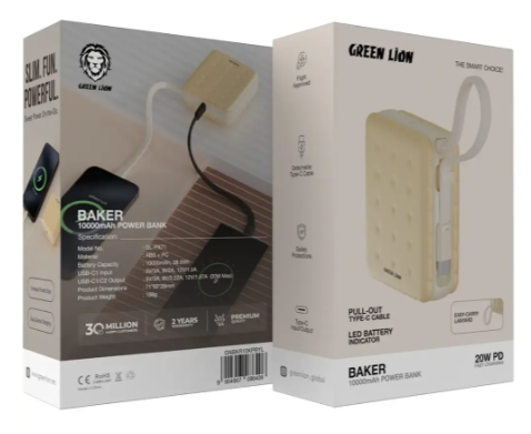 Powerbank Green Lion Baker 10000mAh