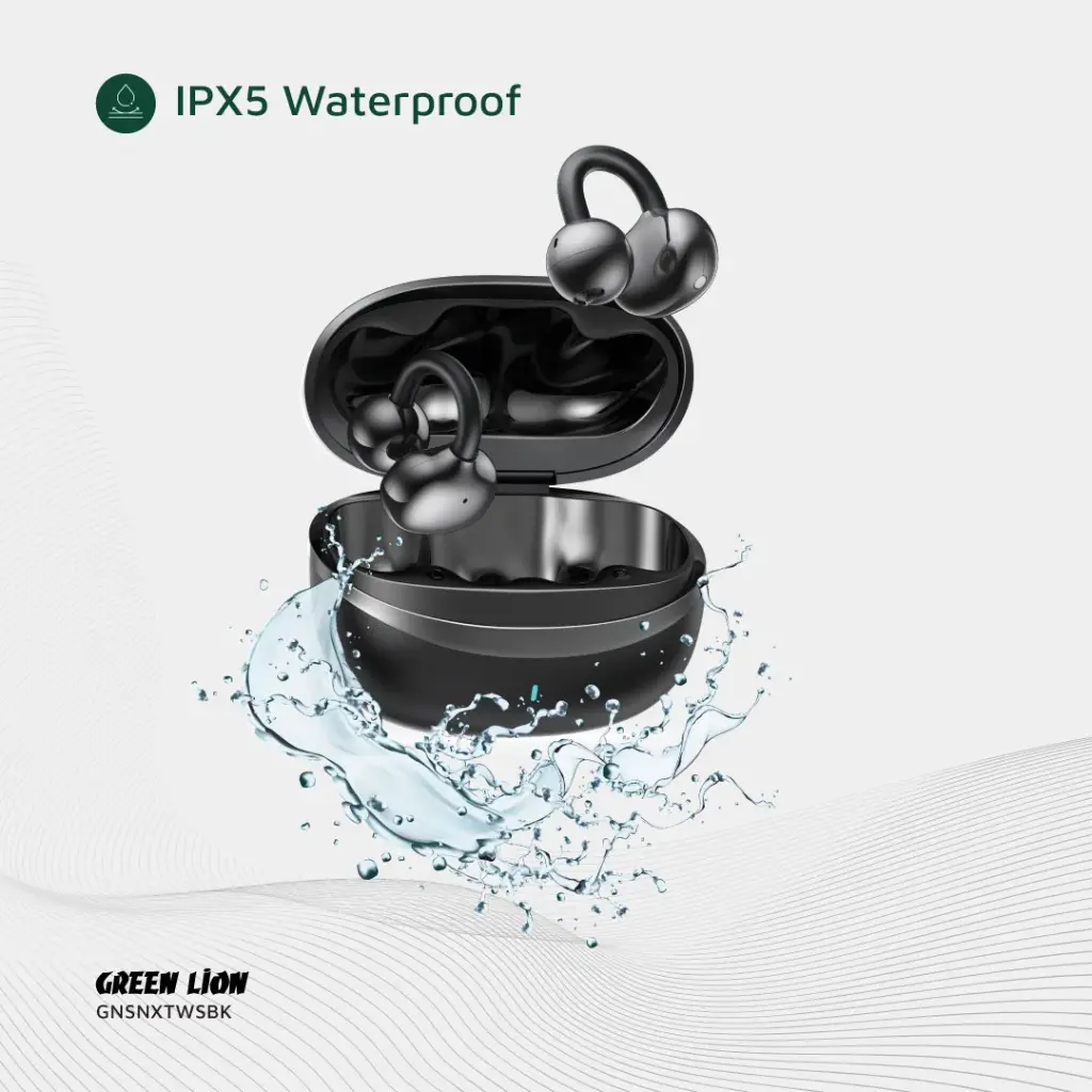 Green Lion Sonix Clip On Earbuds (Black)