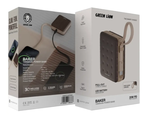Powerbank Green Lion Baker 10000mAh