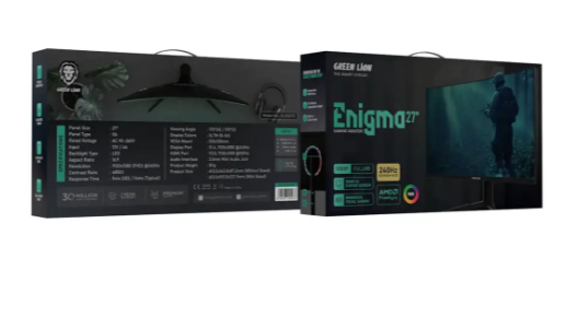 Green Lion Enigma 27" Gaming Monitor - Black