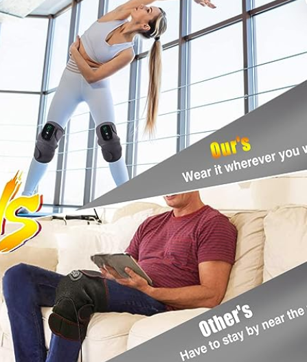 Electric Cordless Heated Knee Massager with Vibration