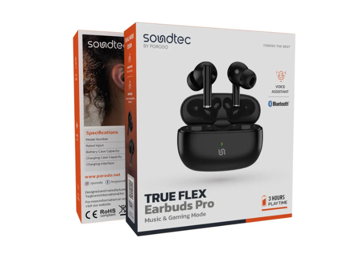 Porodo Soundtec True Flex Earbuds Pro Black