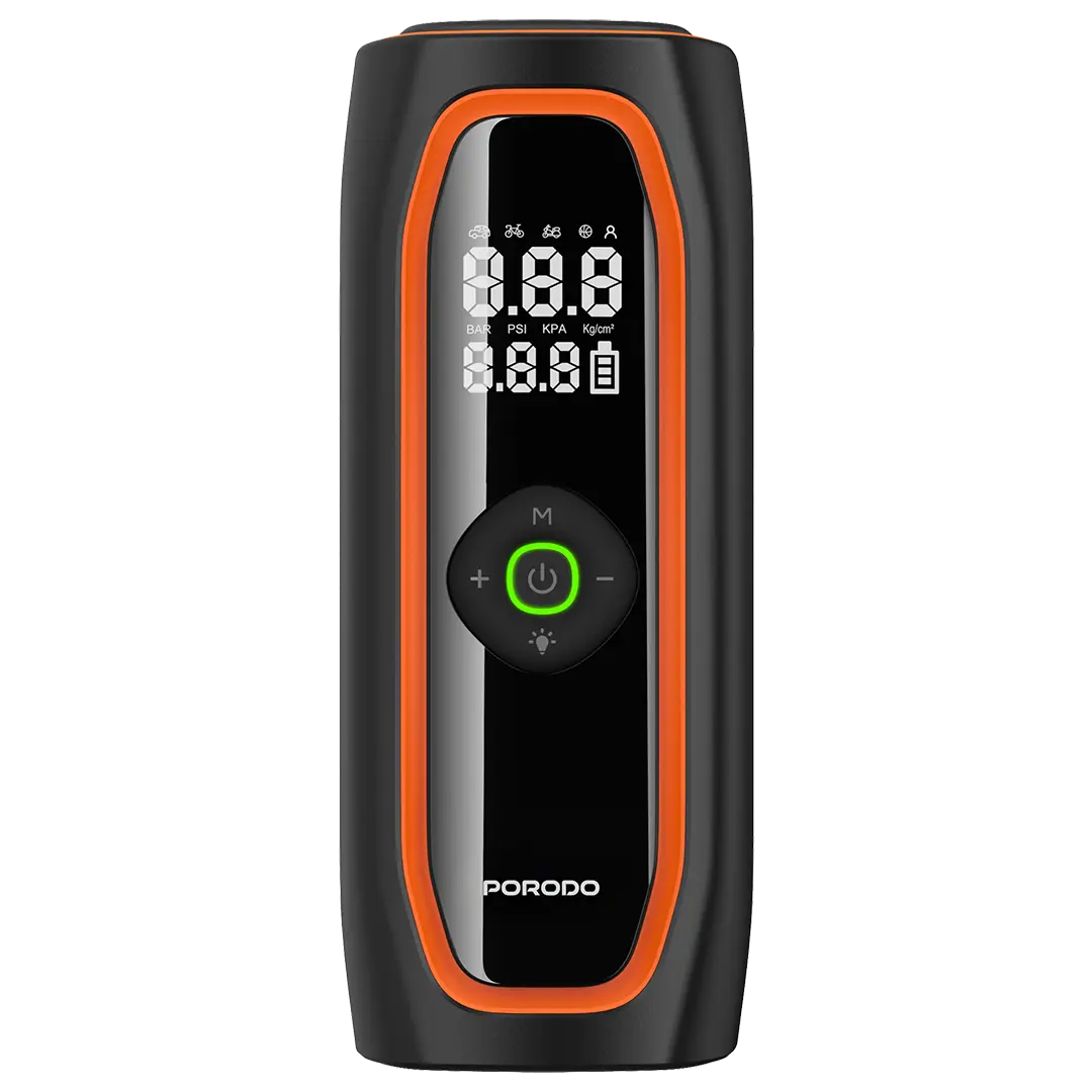 Porodo Voltaire 120W Car Tire Inflator with 7500mAh Battery - Black