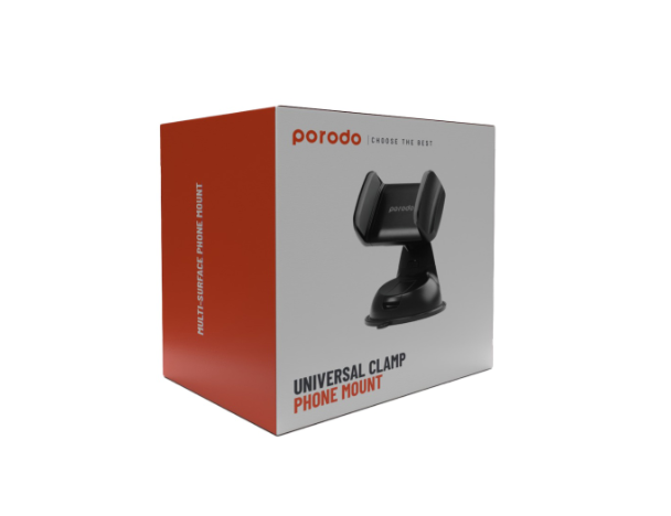Porodo Universal Clamp Phone Mount - Black