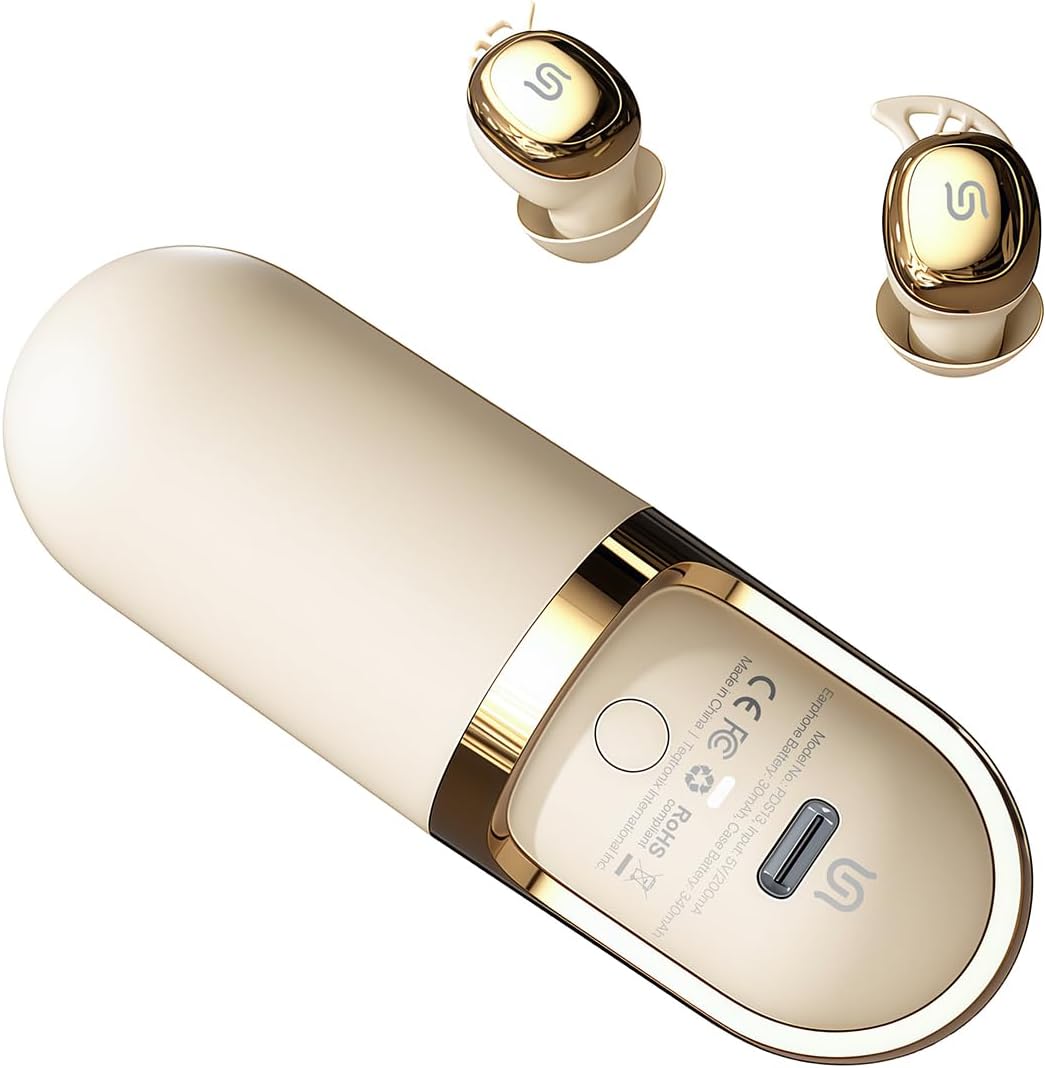Porodo Dream TWS Earbuds with Skin Massager, 3 Vibration Massage Modes, 4-5 Hours Playtime Wireless Earphone, Water-Resistant, USB-C Charging, Ergonomic Fit for Sleeping Travel Airplane Gym Outdoor