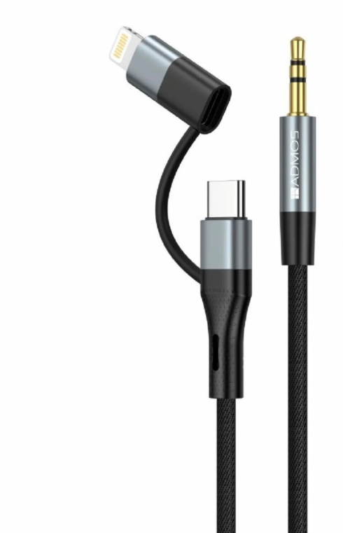 ADMOS AD056 2-in-1 USB-C and Lightning to 3.5mm Aux Audio Cable