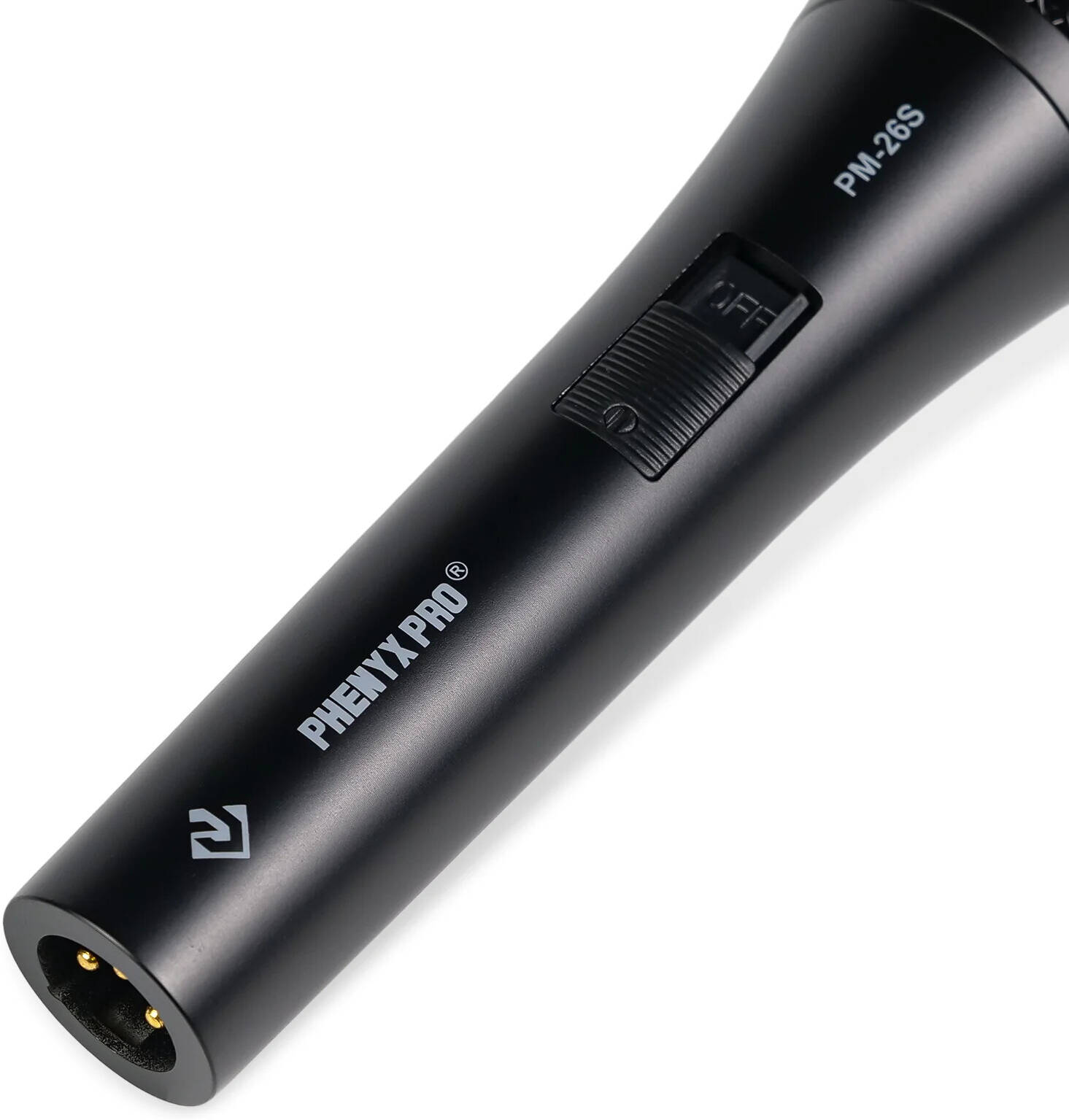 Phenyx Pro PM-26S Wired Dynamic Supercardioid Vocal Microphone, -50dB Sensitivity & Low 580 Impedance, EQ Curve, XLR Output, ON/OFF Switch, 5 Meter Cable Length, Black| PM-26S