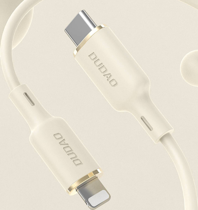 Dudao L7SF 2in1 Cable USB-C to USB-C / Lightning 100W 1.2m, Beige